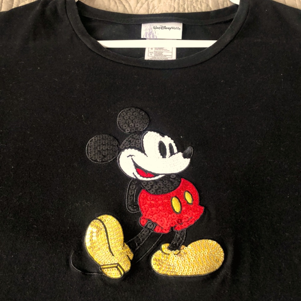 Vintage Sequin Patch Mickey Mouse TShirt